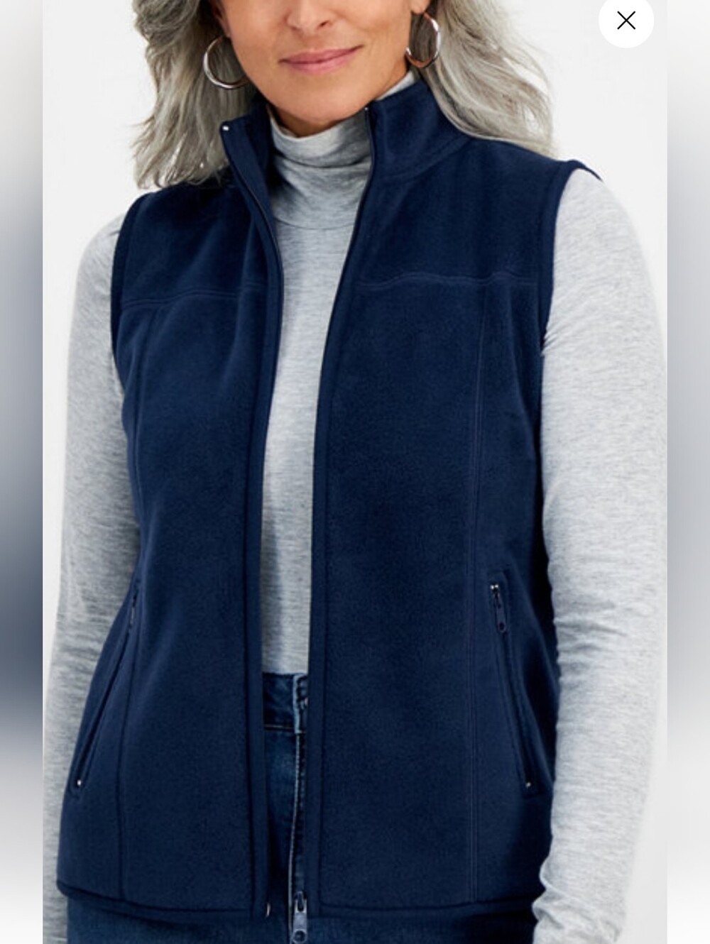 The Style & Co. Women's Zip-Front Polar Fleece Vest. Gift. NWT